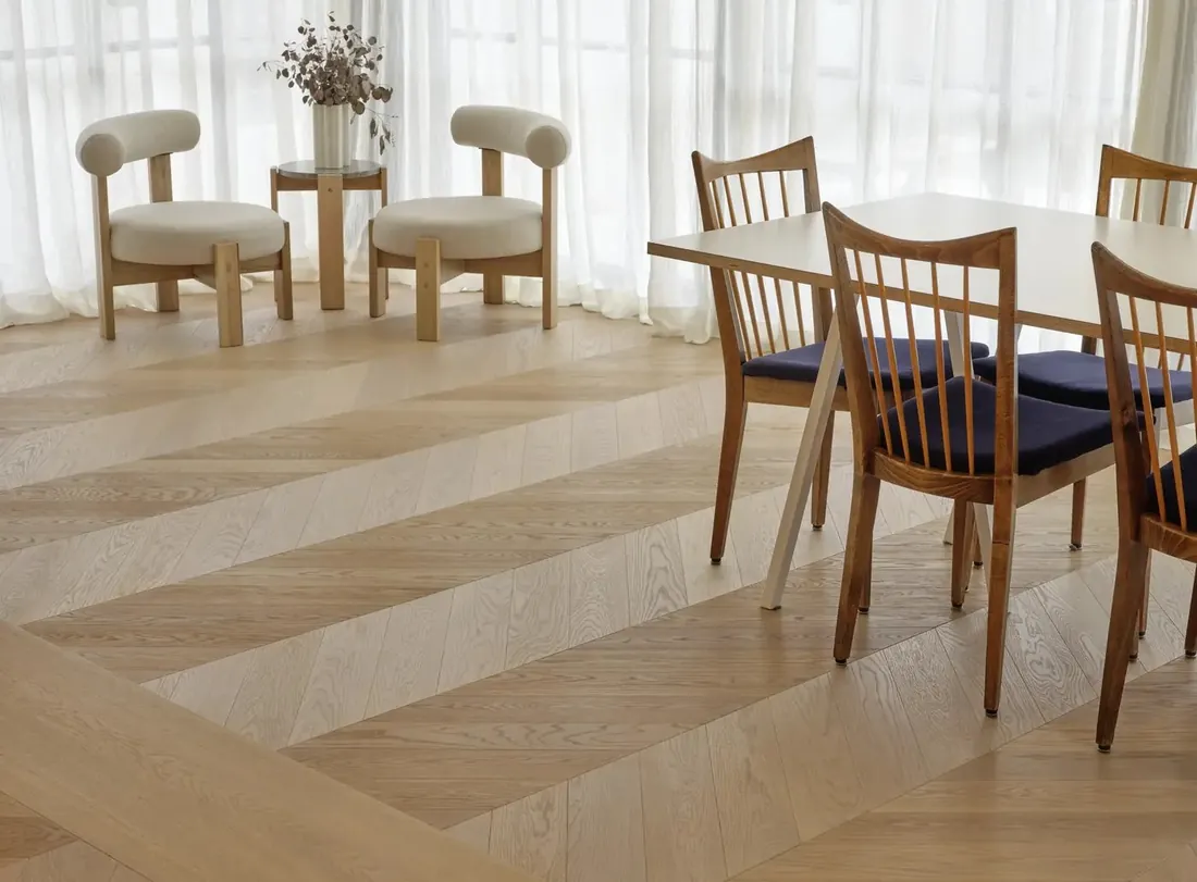 Parchet dublu stratificat, model chevron